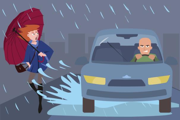 โดนฟ้องได้!! หากฝนตก ขับรถเหยียบแอ่งน้ำใส่ผู้อื่น