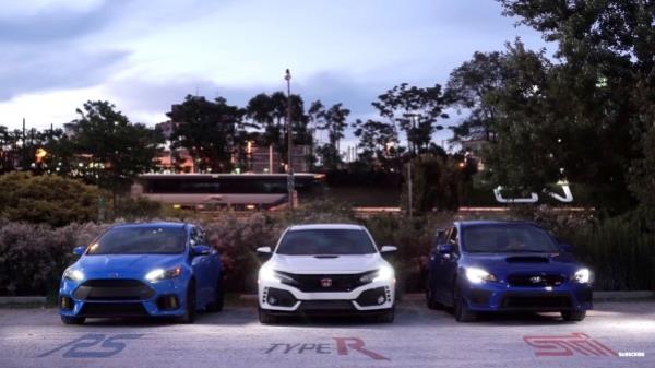 “Honda Civic Type-R” VS “Subaru WRX STi” VS “Ford Focus RS”