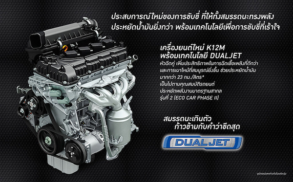 Suzuki Swift : เครื่องยนต์ขนาด 1.2 ลิตร DualJet