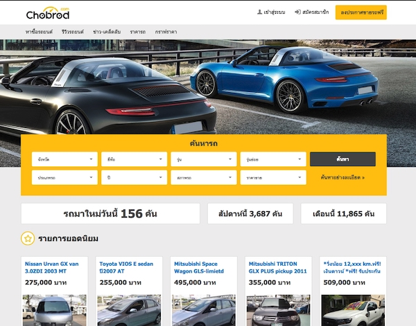 Chobrod.com แหล่งรวมตลาดซื้อขายรถมือสองสภาพดีราคาถูก
