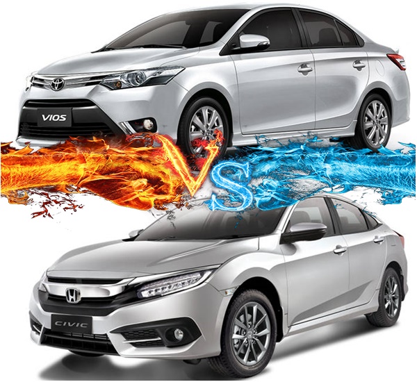 เปรียบเทียบ Toyota Vios 2019 กับ Honda Civic 2019