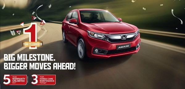 แต่สำหรับ Honda Amaze ในอินเดียถือว่าขายดีอย่างมากกับยอดขายถึง 1 แสนคันในระยะเวลาแค่ 1 ปี 