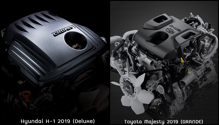 เปรียบเทียบเครื่องยนต์ระหว่าง Hyundai H-1 2019 กับ Toyota Majesty 2019