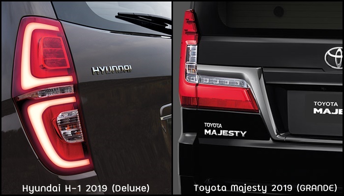 เปรียบเทียบไฟท้ายระหว่าง Hyundai H-1 2019 กับ Toyota Majesty 2019