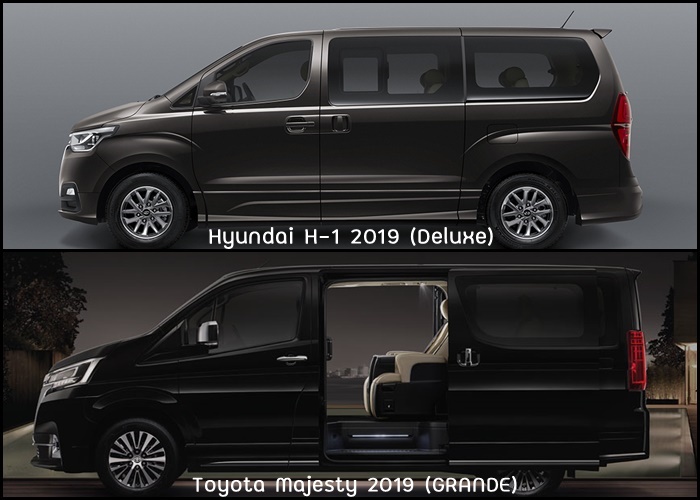 เปรียบเทียบมิติตัวถังระหว่าง Hyundai H-1 2019 กับ Toyota Majesty 2019