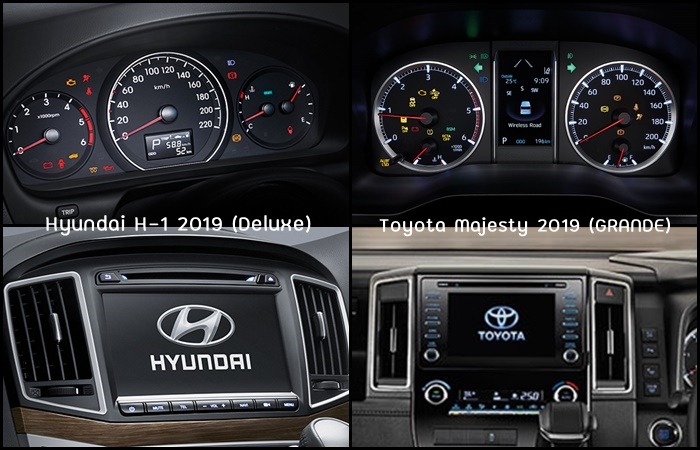 เปรียบเทียบอุปกรณ์ภายในระหว่าง Hyundai H-1 2019 กับ Toyota Majesty 2019