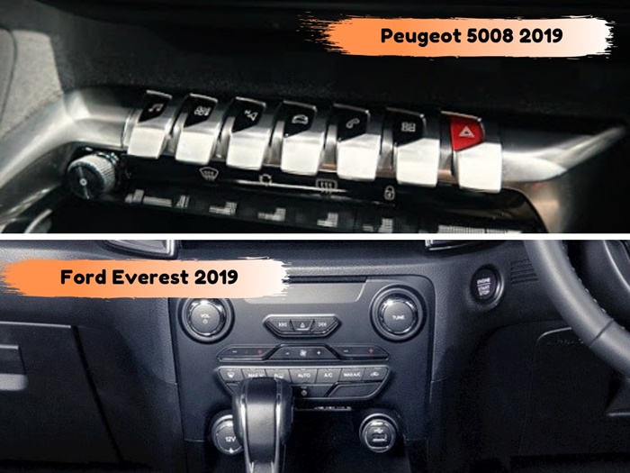 สวิตซ์ควบคุมที่ Peugeot 5008 Allure โดดเด่นเรื่องดีไซน์มากกว่า