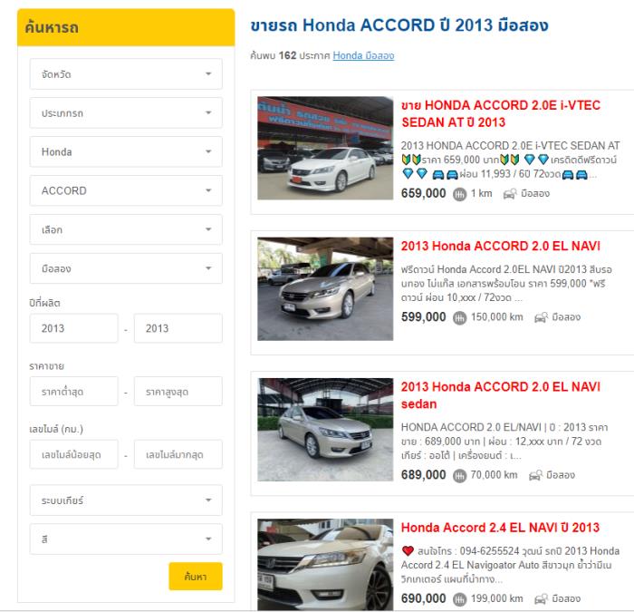ซื้อรถราคาถูก Honda มืสอง 2013 ราคาถูก