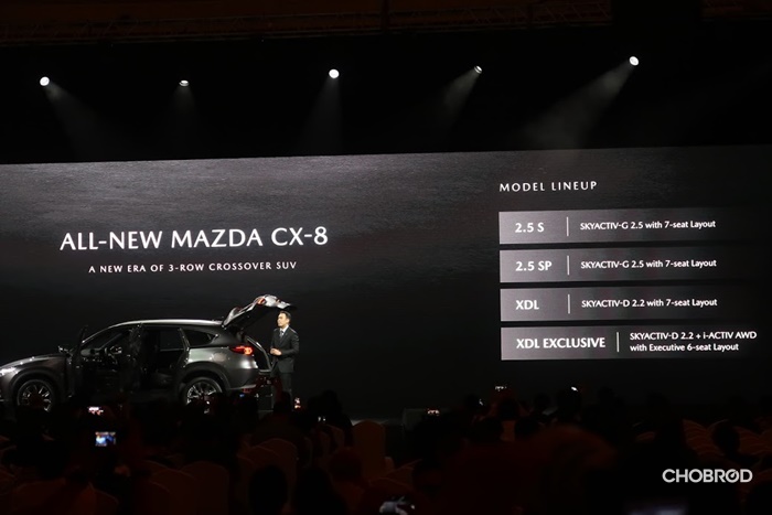 Mazda CX-8 มี 4 รุ่นย่อยให้เลือก