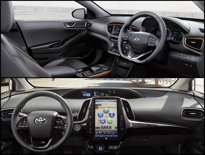 เปรียบเทียบดีไซน์ภายใน Hyundai IONIQ Electric 2019 VS Toyota Prius Hybrid 2019
