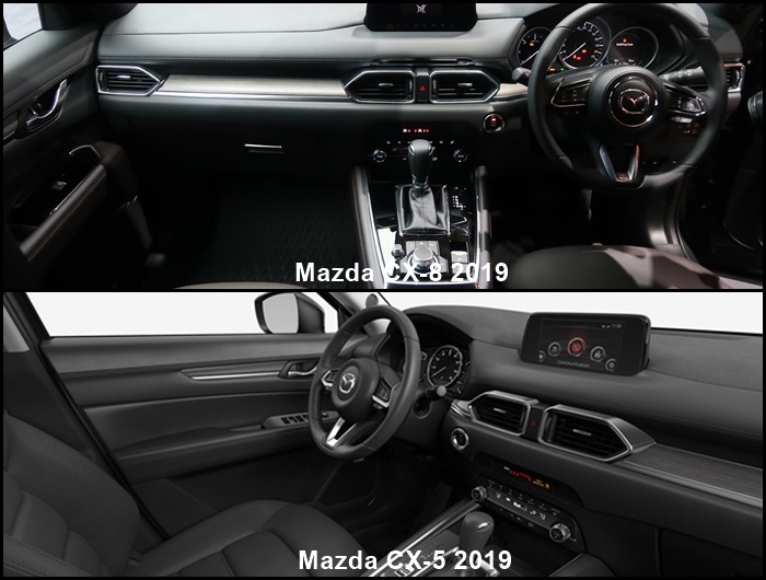 เปรียบเทียบดีไซน์ภายใน Mazda CX-8 2019 และ Mazda CX-5 2019