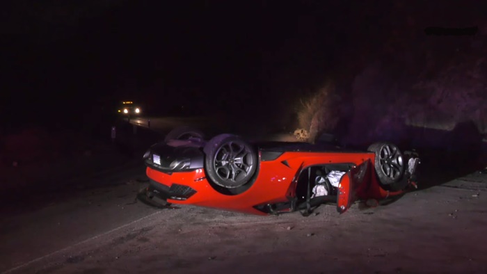 ภาพอุบัติเหตุที่เกิดขึ้นที่ Angeles Crest Highway