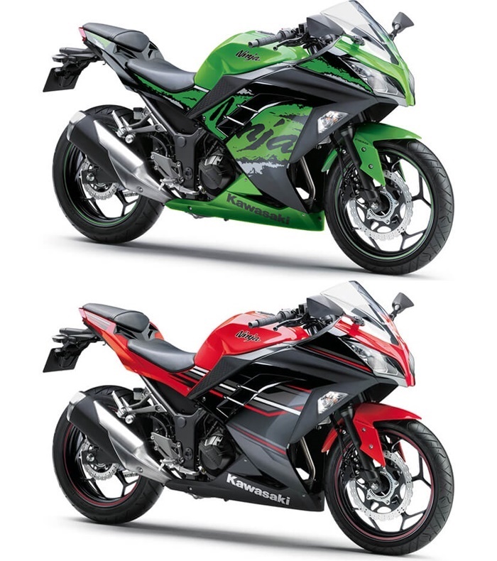 ​Kawasaki Ninja 300 มี 2 สีคือ สีเขียว และสีแดง