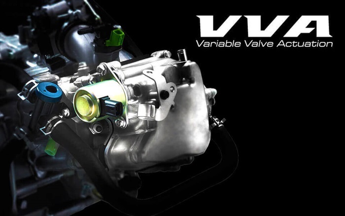 ระบบวาล์วแปรผัน VVA (Variable Valve Actuation) ตอบสนองทุกอัตราเร่ง ประหยัดทุกความเร็ว ซึ่งเป็นระบบวาล์วแปรผันอัจฉริยะแบบเดียวกับรถยนต์ชั้นนำ 4 วาล์ว