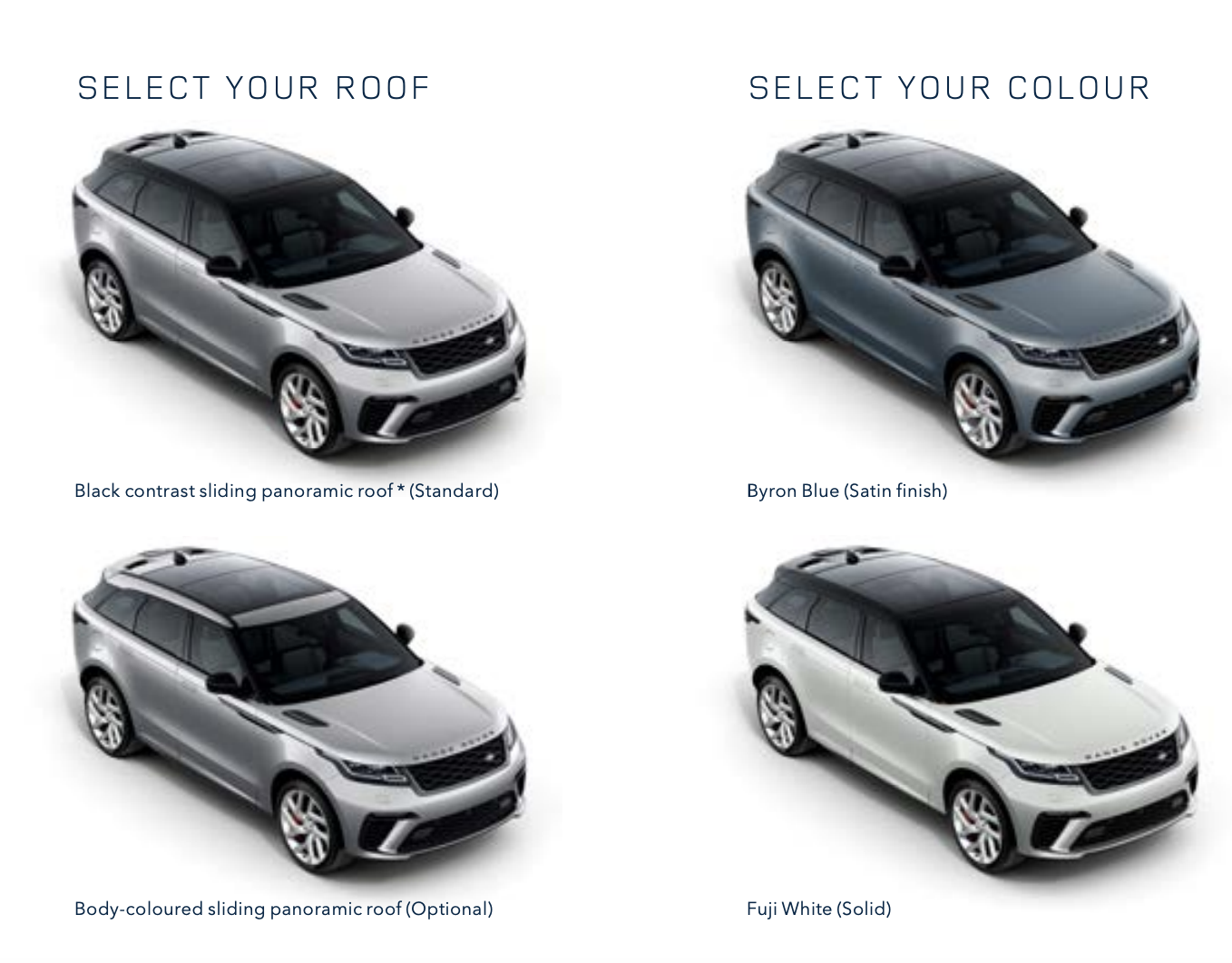 Range Rover Velar 2020 สีตัวถัง