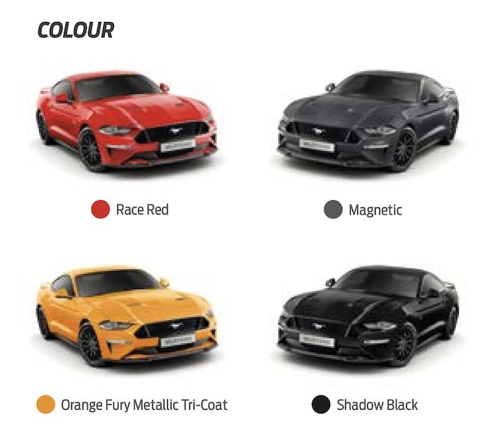 Ford Mustang สีตัวถัง