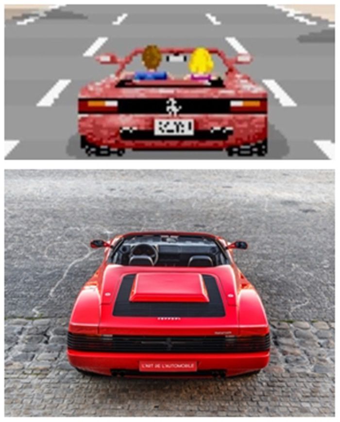 รถ Ferrari Testarossa Spider ในเกม Out Run