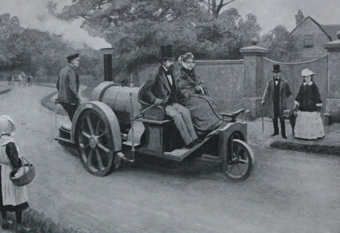 รถยนต์ในยุคแรกมีการขับเคลื่อนด้วยพลังงานไอน้ำ