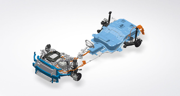  ตำแหน่งการวางแบตเตอรี่และมอเตอร์ไไฟฟ้าของ Hyundai Ioniq