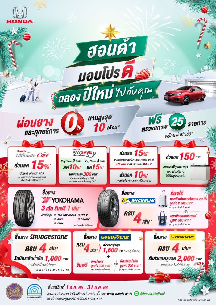 Honda ตรวจรถฟรีปีใหม่ 2566