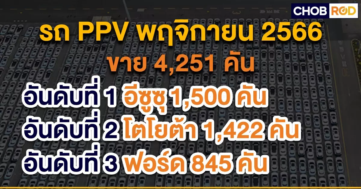 ยอดขายรถยนต์พฤศจิกายน 2566 รถกระบะดัดแปลง