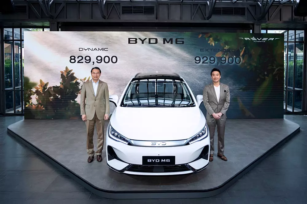 BYD M6 ปี 2024 รถยนต์ไฟฟ้า MINI MPV 6 ที่นั่งมีให้เลือก 2 รุ่นย่อย เคลมวิ่ง 530 กม. ราคาเริ่ม 829,900 บาท