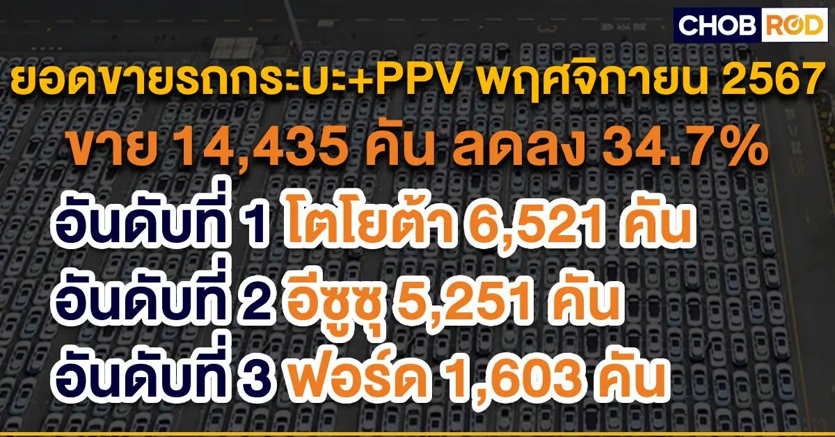 ยอดขายรถยนต์พฤศจิกายน 2024