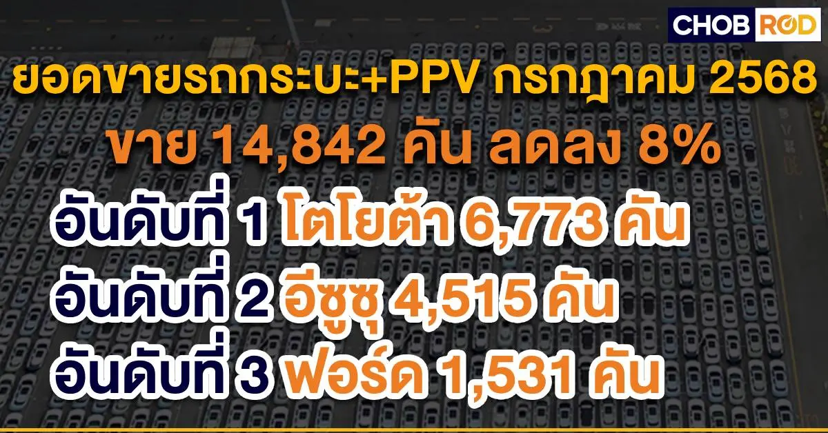 ยอดขายรถกระบะ+PPV กรกฎาคม 2025