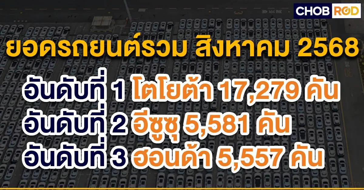 ยอดขายรถยนต์สิงหาคม 2025