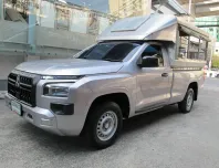 2024 MITSUBISHI TRITON SINGLE 2.4 PRO เกียร์ธรรมดา สีบรอนเทา วิ่งน้อย 44,856 กม มีหลังคา รถสวยมาก 