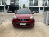 ขาย รถมือสอง 2017 NISSAN MARCH 1.2EL สีแดง รถบ้านมือเดียวป้ายแดงจากศูนย์โครงสร้างเดิม