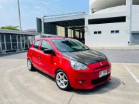 2012 MITSUBISHI MIRAGE 1.2GL MT สีแดง รถสวยไม่เคยมีอุบัติเหตุ เครื่องเกียร์ช่วงล่างสมบูรณ์พร้อมใช้
