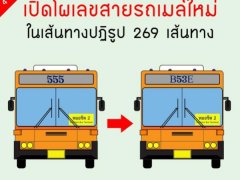 เปิดโผ! เลขสายรถเมล์ใหม่ 269 เส้นทาง