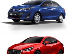 เปรียบเทียบสเปคและออปชั่น Toyota Yaris ATIV 1.2 S กับ Mazda 2 Sedan 1.3 High Plus 