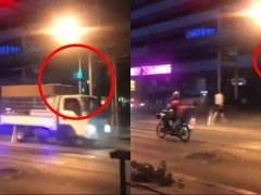 ฝ่าฝืนกฎหมาย.. คนขับรถฝ่าไฟแดงทางม้าลาย แทบไม่จอดให้คนข้าม