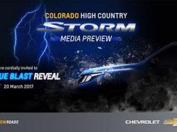 Chevrolet Colorado Storm 2017 ใหม่ ปิกอัพมาดสปอร์ต เปิดตัว 20 มีนาคม นี้