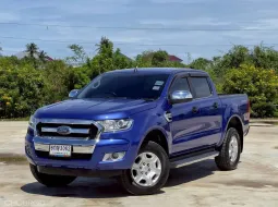 Ford Ranger Hi Rider Double Cab 2.2 XLT 4×2 เกียร์ AT สีน้ำเงิน ปี 2017 รถบ้านมือเดียว ไมล์น้อย 