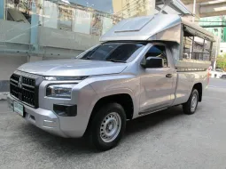 2024 MITSUBISHI TRITON SINGLE 2.4 PRO เกียร์ธรรมดา สีบรอนเทา วิ่งน้อย 44,856 กม มีหลังคา รถสวยมาก 