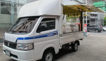 2024 SUZUKI CARRY 1.5 สีขาว แต่ง FoodTruck พร้อมใช้งาน เดินไฟฟ้า + อ่างล้างน้ำ วิ่งน้อย 9,785 กม.
