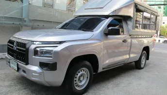 2024 MITSUBISHI TRITON SINGLE 2.4 PRO เกียร์ธรรมดา สีบรอนเทา วิ่งน้อย 44,856 กม มีหลังคา รถสวยมาก 