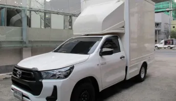 2024 TOYOTA REVO 2.4 ENTRY หัวเดียว เกียร์ธรรมดา ตู้แห้ง CARGOBOX สีขาว ตู้สูง 2.10 เมตร รถสวยสภาพดี