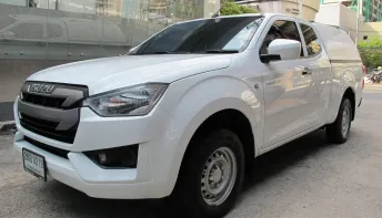 2021 ISUZU DMAX SPACECAB 1.9 S เกียร์AUTO สีขาว มีหลังคา CarryBoy วิ่งน้อย 70,636 กม. รถสวยสภาพดี