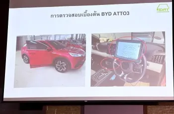 คุณสยามณัฐ พนัสสรณ์ อุปนายกฯ ฝ่ายอุตสาหกรรม และการพัฒนาธุรกิจสมาคมยานยนต์ไฟฟ้าไทยในหัวข้อ 