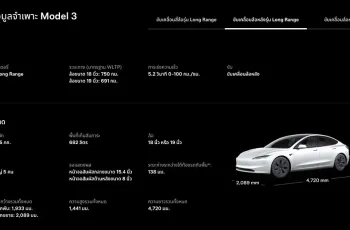Tesla Model 3 ปี 2025 เปิดตัวรุ่นย่อยใหม่ Long Range RWD เคลมวิ่ง 750กม./ชาร์จ ราคา 1.599 ล้านบาท