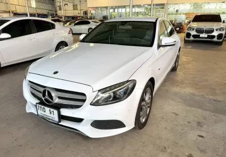 Mercedes-Benz C350e W205 Plug In Hybrid ปี 2018 สีน้ำเงิน(แรพเป็นสีขาว) 