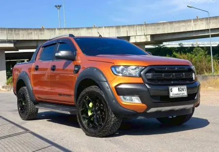 Ford  Ranger 3.2 Wildtrak double cab 4WD เกียร์ auto ปี 2017 แท้ สีส้ม รถสวย ไมล์น้อย ของแต่ง 2 แสน 