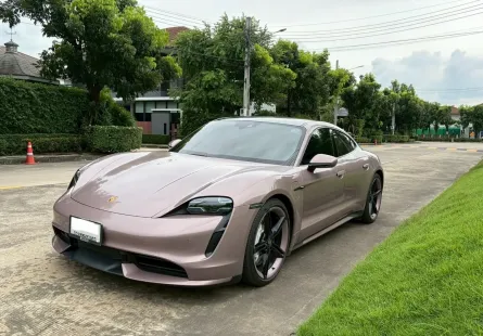Porsche Taycan Turbo 105 kWh 2023 สีชมพู สวยไม่เหมือนใคร รถศูนย์  AAS ไมล์น้อย  